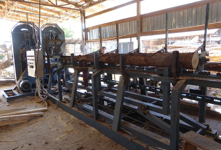 Сдвоенная вертикальная пилорама с широкими ленточными пилами с 2017 года выпускается фирмой Wood-Mizer под маркой TITAN