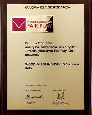 Wood-Mizer получил награду Fair Play - Честная Игра