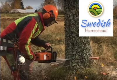 Как безопасно и точно вырубить дерево - шведский видео-сериал Swedish Homestead  